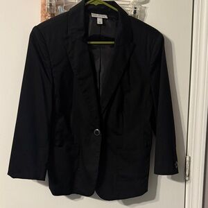 dressbarn Black Classic Single-Button Blazer